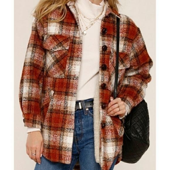 HEARTLOOM Cooper Shaket Coat In Brick Fall Tones Size XS. - Picture 14 of 14